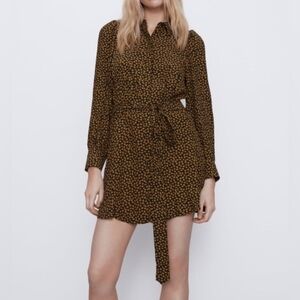 Zara Black and Gold Mini Dress